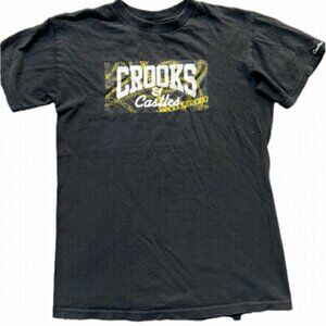 Crooks  Castles Mens Small Teen Black Short Sleeved T-Shirt
